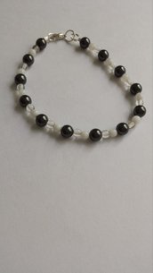 Bracciale perle nere Swarovski