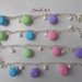 Bracciale con charms Macaron - doppia misura - color argento - vari colori
