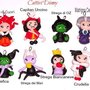 CIONDOLI CHARMS FIMO PERSONAGGI CATTIVI MALEFICA URSULA STREGA BIANCANEVE CAPITAN UNCINO CRUDELIA DEMON STREGA DI OZ REGINA DI CUORI ALICE