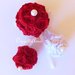 Set di 4 palle di fiori in feltro rosse e bianche: gli addobbi eleganti e romantici per il vostro Natale!