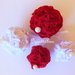 Decorazione natalizia 'Palla di fiori di feltro rossa' : elegante addobbo in pannolenci.