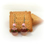 Orecchini muffin rose rosa cupcake pendenti fimo bijoux moda ragazza donna 2014 