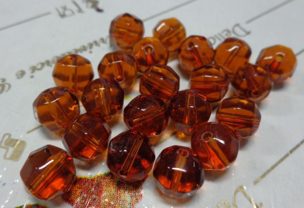 600 perline di vetro ceco sfaccettate, lucidate a fuoco, rotonde, 4 mm