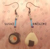Orecchini sushi e onigiri