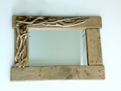 LOPSIDED specchio con legni di mare e tavole di recupero fatto a mano 