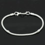 Bracciale snake  a due Chiusure Moschettoni 19cm per perle a foro largo