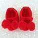 Set regalo neonato in lana rosso, vestito cappellino e scarpette