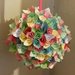 bouquet pendente fiori origami colori pastello 