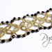 Bracciale - Chiacchierino filo dorato con perle nere