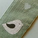 Segnalibro handmade in tessuto verde salvia – love