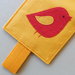Segnalibro handmade in tessuto giallo – love
