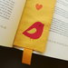 Segnalibro handmade in tessuto giallo – love