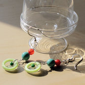 O15.14 - orecchini pendenti con bottoni colorati - Linea Miro