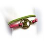 Bracciale charms ciondolo Cane braccialetto cagnolino bronzo donna Lime & Pink verde rosa