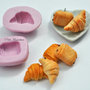 STAMPO PANE fimo ST052 croissant in silicone flessibile stampo dolci dollhouse fimo gioielli charms cabochon cibo in miniatura kawaii