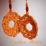 ORECCHINI PENDENTI CROCHET-  MULTICOLORE ARANCIO-