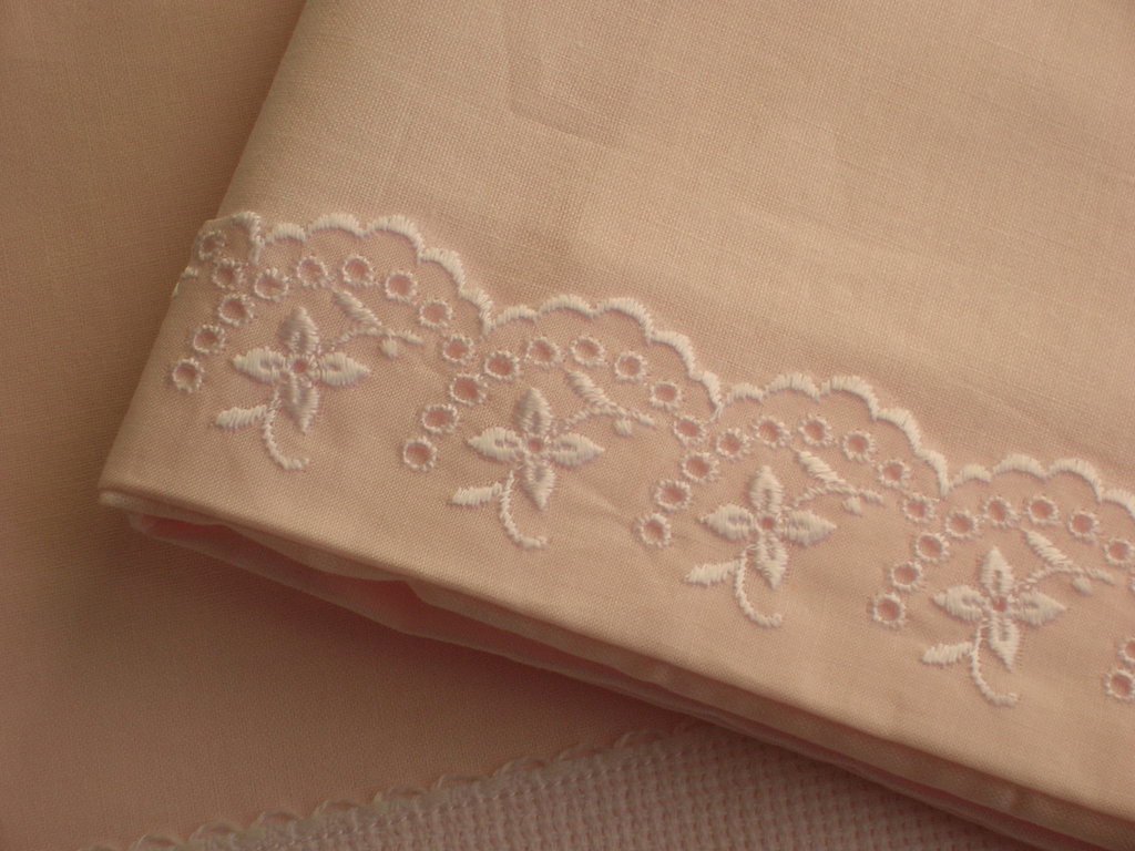 Bavaglino Neonato In Cotone Con Tela Aida - Ricamabile Stelline Rosa E Bianco - Foto 6