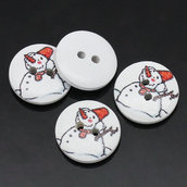 Set 8 bottoni 15mm - Snowman