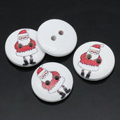 Set 8 bottoni 15mm - Babbo Natale