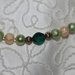 Green - Collana e bracciale in coordinato con perle oro/verde e cristalli