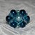 Queen - Anello con perle blu, perla centrale azzurra e mezzi cristalli azzurri