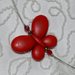 Butterfly - Collana con cristalli rossi, perle cerate color panna e mezzi cristalli