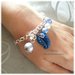 Bracciale foglia blu  fimo