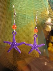 Orecchini stella marina viola
