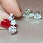 Perni per orecchini placcati argento con zirconi Cubic Zirconia (1 coppia)