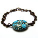 Bracciale con pietra blu azzurra, bracciale in rame - disponibile sulla richiesta - Blu stone bracelet II