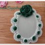 BASE CAMMEO CAMEO CON MERLETTO IN SOFT CLAY VERDE 45X50mm