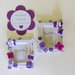 Set 40 cornici di stoffa e feltro con decorazioni 'Farfalline tra i fiori' viola e bianche: bomboniere calamita per bambine romantiche!