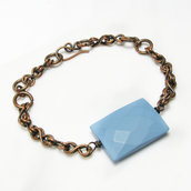 Bracciale con pietra blu azzurra, bracciale in rame - disponibile sulla richiesta - Blu stone bracelet I