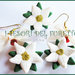 Parure "Stella di Natale bianca" orecchini e anello idea regalo fimo cernit bijoux natalizi