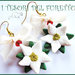 Parure "Stella di Natale bianca" orecchini e anello idea regalo fimo cernit bijoux natalizi