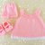 Set regalo neonato in lana rosa pastello, vestito cappellino e scarpette