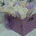 coni 50 riso confettata artigianali composizione con cesto petali lilla/panna