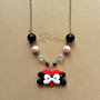 Collana con Mickey e Minnie innamorati su cuore fimo