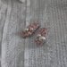 Orecchini in stoffa floreale sui toni del rosa con perle applicate