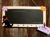 Lavagna in legno con gatto nero artigianale idea regalo