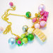 PANINO MON AMOUR ♥ CODICE 2 - Pink and green - gold necklace