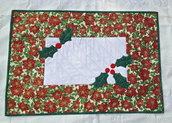 Natale - runner centro tavola tessuto rosso con stelle di natale