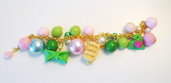 PANINO MON AMOUR ♥ CODICE 5 - Green and pink - gold bracelet