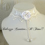 Collarino Dark Lady Goth Emo Rosa Kawaii Pastel Goth Idea regalo avorio - Stile sposa - matrimonio