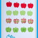 16 mele fustellate in carta decorata per scrapbooking e cardmaking