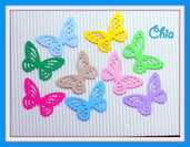 10 farfalle fustellate 4,5x3cm in cartoncino