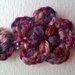 Braccialetto Crochet lana viola e bottoni