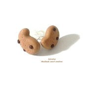 Mini orecchini a lobo biscotto gocciole fimo