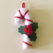Bastoncino di zucchero in feltro, la decorazione per l'albero che rende più dolce il tuo Natale!