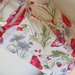 Shopping bag richiudibile in cotone stampato papaveri e farfalle rossi